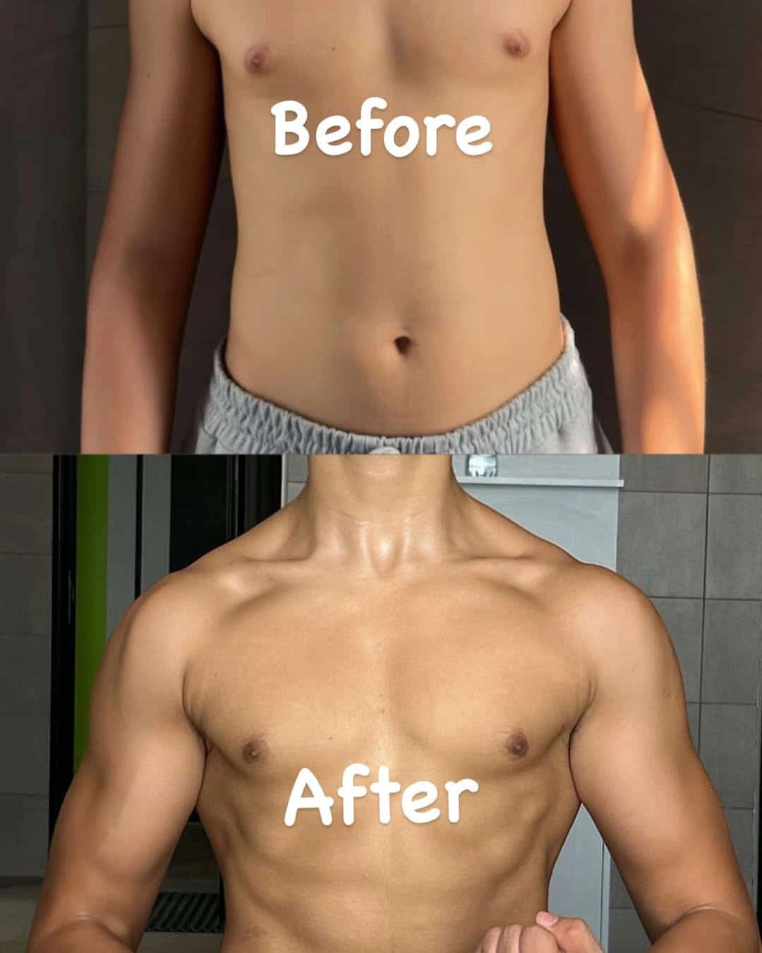 Before and after fitness transformation
